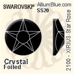 Swarovski XIRIUS Star Rose Flat Back No-Hotfix (2100) SS20 - Clear Crystal With Platinum Foiling