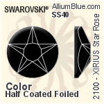 Swarovski XIRIUS Star Rose Flat Back No-Hotfix (2100) SS40 - Color (Half Coated) With Platinum Foiling