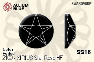 Swarovski XIRIUS Star Rose Flat Back Hotfix (2100) SS16 - Color With Silver Foiling