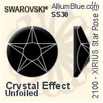 Swarovski XIRIUS Star Rose Flat Back Hotfix (2100) SS30 - Crystal Effect Unfoiled