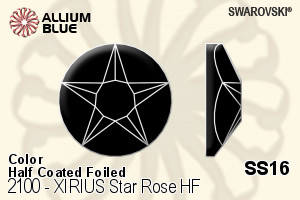 Swarovski XIRIUS Star Rose Flat Back Hotfix (2100) SS16 - Color (Half Coated) With Silver Foiling