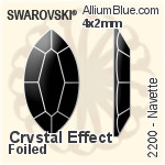 施華洛世奇XILION施亮Rose 進化版 平底石 (2058) SS5 - 透明白色 白金水銀底