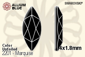 施華洛世奇 Marquise 平底石 (2201) 4x1.8mm - 顏色 無水銀底