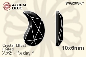Swarovski Paisley Y Flat Back No-Hotfix (2365) 10x6mm - Crystal Effect With Platinum Foiling