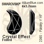 スワロフスキー Paisley Y ラインストーン ホットフィックス (2365) 14x8.5mm - カラー 裏面アルミニウムフォイル