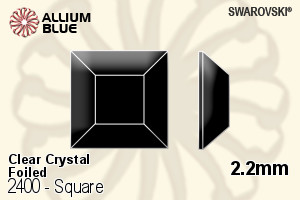 Swarovski Square Flat Back No-Hotfix (2400) 2.2mm - Clear Crystal With Platinum Foiling