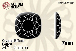 Swarovski Cushion Flat Back No-Hotfix (2471) 7mm - Crystal Effect With Platinum Foiling