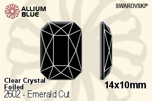 Swarovski Emerald Cut Flat Back No-Hotfix (2602) 14x10mm - Clear Crystal With Platinum Foiling