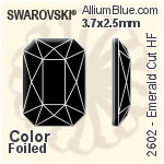 スワロフスキー Emerald カット ラインストーン ホットフィックス (2602) 14x10mm - クリスタル 裏面アルミニウムフォイル