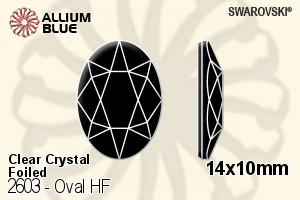 Swarovski Oval Flat Back Hotfix (2603) 14x10mm - Clear Crystal With Aluminum Foiling