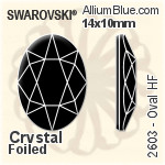 スワロフスキー Oval ラインストーン ホットフィックス (2603) 8x6mm - クリスタル エフェクト 裏面アルミニウムフォイル