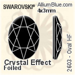 Swarovski Oval Flat Back Hotfix (2603) 8x6mm - Clear Crystal With Aluminum Foiling
