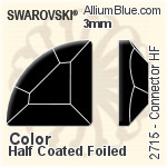 Swarovski Connector Flat Back Hotfix (2715) 4mm - Color With Aluminum Foiling