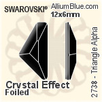 施華洛世奇 Triangle Alpha 平底石 (2738) 12x6mm - 白色（半塗層） 無水銀底