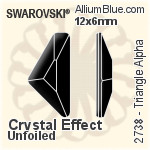 施华洛世奇 Triangle Alpha 平底石 (2738) 12x6mm - 颜色（半涂层） 白金水银底