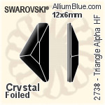 施华洛世奇 Triangle Alpha 熨底平底石 (2738) 12x6mm - 颜色（半涂层） 铝质水银底