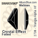 施华洛世奇 Triangle Alpha 熨底平底石 (2738) 10x5mm - 透明白色 铝质水银底