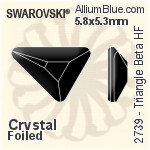 施華洛世奇 Triangle Beta 熨底平底石 (2739) 7x6.5mm - 透明白色 鋁質水銀底