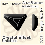 スワロフスキー Triangle Beta ラインストーン ホットフィックス (2739) 7x6.5mm - クリスタル エフェクト 裏面にホイル無し