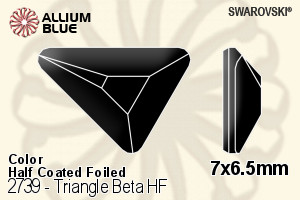 Swarovski Triangle Beta Flat Back Hotfix (2739) 7x6.5mm - Color (Half Coated) With Aluminum Foiling