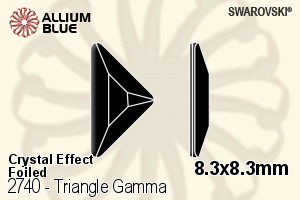 スワロフスキー Triangle Gamma ラインストーン (2740) 8.3x8.3mm - クリスタル エフェクト 裏面プラチナフォイル