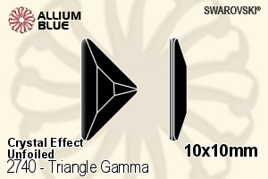 施華洛世奇 Triangle Gamma 平底石 (2740) 10x10mm - 白色（半塗層） 無水銀底