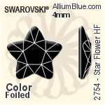 施華洛世奇 Star Flower 熨底平底石 (2754) 4mm - 透明白色 鋁質水銀底