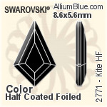 Swarovski Kite Flat Back Hotfix (2771) 6.4x4.2mm - Clear Crystal With Aluminum Foiling