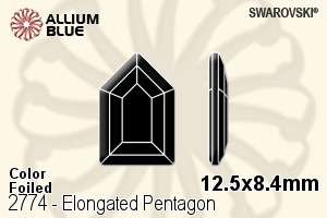 施華洛世奇 Elongated Pentagon 平底石 (2774) 12.5x8.4mm - 顏色 白金水銀底