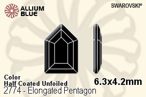 施華洛世奇 Elongated Pentagon 平底石 (2774) 6.3x4.2mm - 顏色（半塗層） 無水銀底