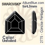 Swarovski Concise Pentagon Flat Back No-Hotfix (2775) 6.7x5.6mm - Color Unfoiled