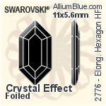 スワロフスキー Elongated Hexagon ラインストーン ホットフィックス (2776) 16.5x8.4mm - クリスタル 裏面アルミニウムフォイル