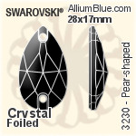 施华洛世奇 Wing 平底石 (2770) 16x9.5mm - Crystal (Ordinary Effects) With Platinum Foiling