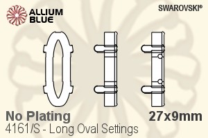 Swarovski Long Oval Settings (4161/S) 27x9mm - No Plating