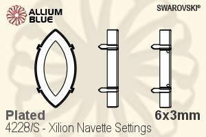 Swarovski Xilion Navette Settings (4228/S) 6x3mm - Plated