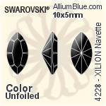 施華洛世奇XILION施亮正方形 花式石 (4428) 8mm - 透明白色 白金水銀底