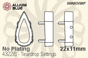 Swarovski Teardrop Settings (4322/S) 22x11mm - No Plating