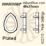 Swarovski Pear Settings (4327/S) 40x27mm - Plated