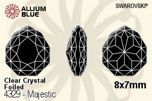 施華洛世奇 Majestic 花式石 (4329) 8x7mm - 透明白色 白金水銀底