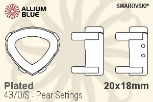 Swarovski Pear Settings (4370/S) 20x18mm - Plated