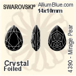 Swarovski Mirage Pear Fancy Stone (4390) 18x13mm - Clear Crystal With Platinum Foiling