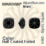 Swarovski Mystic Square Fancy Stone (4460) 14mm - Color With Platinum Foiling