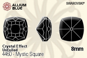 施華洛世奇 Mystic 正方形 花式石 (4460) 8mm - 白色（半塗層） 無水銀底