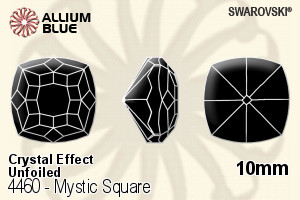 施華洛世奇 Mystic 正方形 花式石 (4460) 10mm - 白色（半塗層） 無水銀底