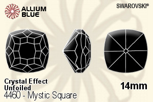 施華洛世奇 Mystic 正方形 花式石 (4460) 14mm - 白色（半塗層） 無水銀底