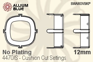 施華洛世奇 Cushion 切工花式石爪托 (4470/S) 12mm - 無鍍層