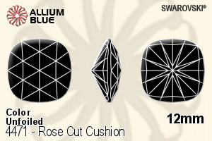 Swarovski Rose Cut Cushion Fancy Stone (4471) 12mm - Color Unfoiled