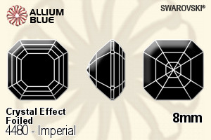 スワロフスキー Imperial ファンシーストーン (4480) 8mm - クリスタル エフェクト 裏面プラチナフォイル