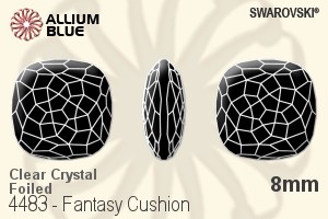 施华洛世奇 Fantasy Cushion 花式石 (4483) 8mm - 透明白色 白金水银底