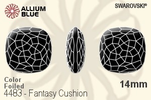 施华洛世奇 Fantasy Cushion 花式石 (4483) 14mm - 颜色 白金水银底